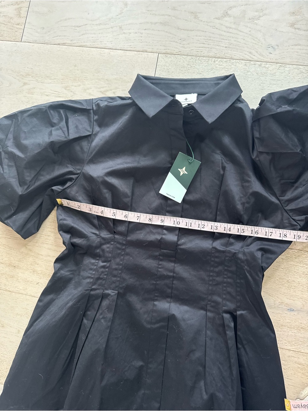 NWT TUCKERNUCK Black Delaney Dress puff sleeves XL - Picture 10 of 11
